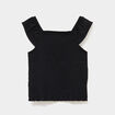 Blouse smock&eacute;e ajust&eacute;e avec volants noir fille