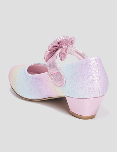 Babies à paillettes et noeuds multicolore fille