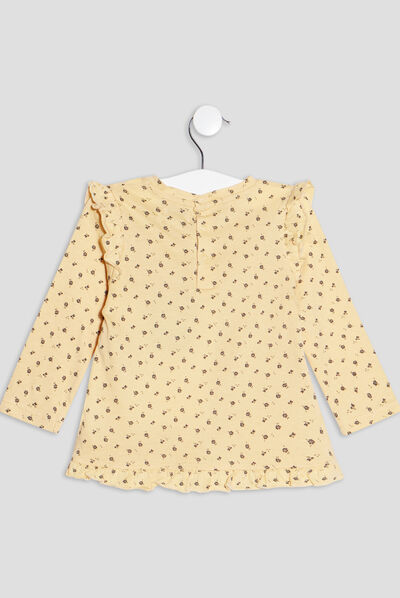 Ensemble 2 pièces t-shirt et legging jaune clair bébé fille