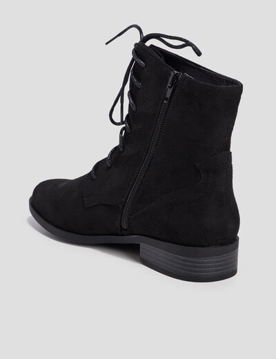 Bottines à lacets noir femme