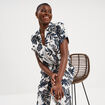 Chemise nou&eacute;e manches courtes gaze coton ecru femme