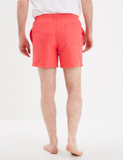 Short de bain droit taille &eacute;lastiqu&eacute;e rose fluo homme