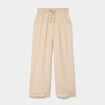 Pantalon large fluide taille &eacute;lastiqu&eacute;e beige femme