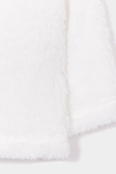 Gilet zippé imitation laine de mouton blanc bébé fille