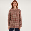 Chemise manches longues coton bordeaux femme
