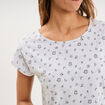 Chemise de nuit manches courtes gris clair femme