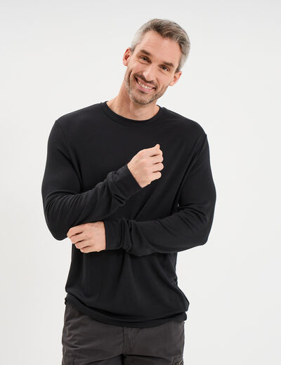 T-shirt chaud technique manches longues noir homme