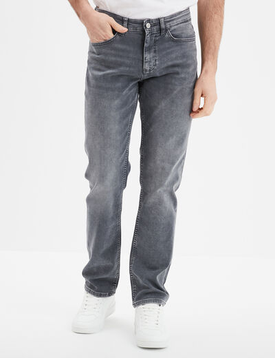 Jean stretch coupe regular denim gris homme