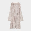 Peignoir long effet polaire à capuche gris femme