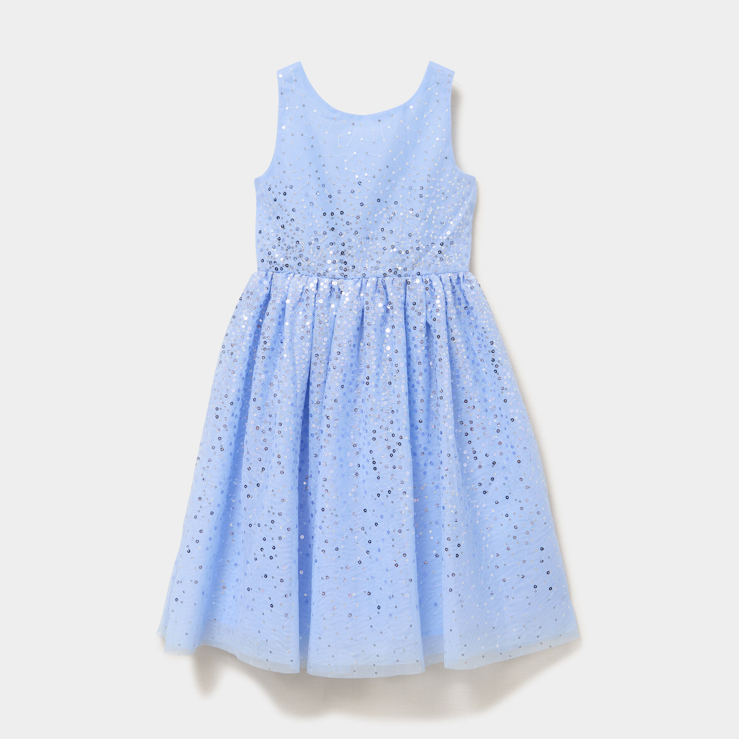 Robe cérémonie sans manches à sequins bleu ciel fille