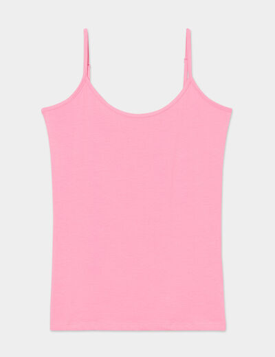 Débardeur coton bretelles réglables rose femme