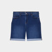 Short en jean droit 5 poches denim stone femme grande taille