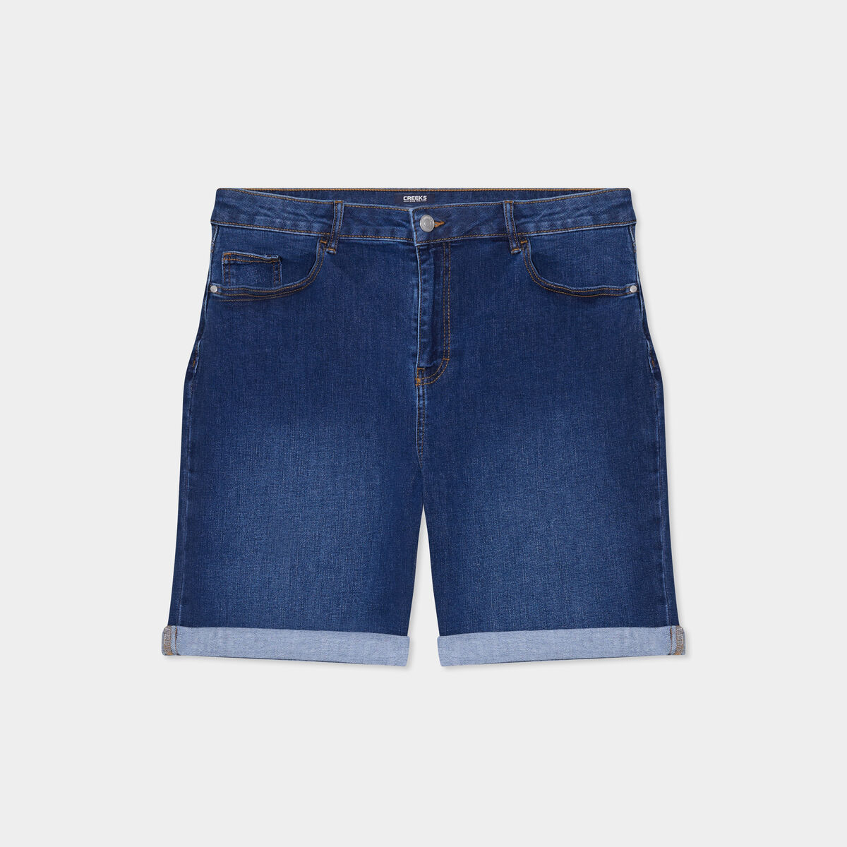 Short en jean droit 5 poches denim stone femme grande taille