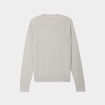 Pull en maille textur&eacute;e col rond gris clair homme