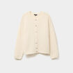 Gilet manches longues boutonn&eacute; ecru femme