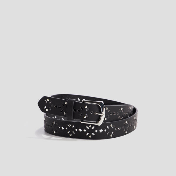 ceinture perforee avec clous noir femme Ceinture perforée avec clous noir femme