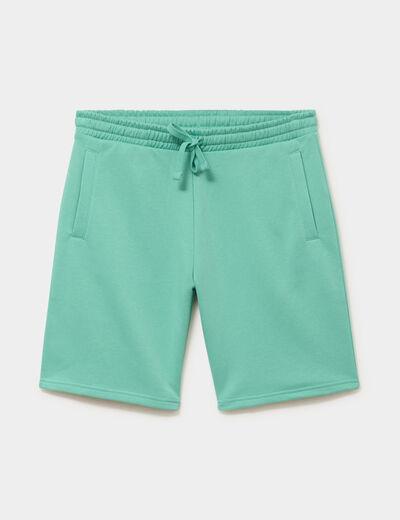 Short jogging molleton droit vert menthe homme