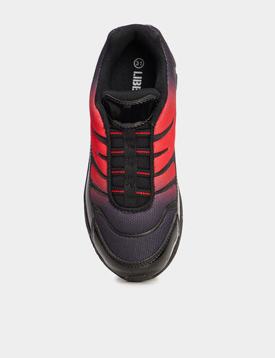Baskets running lacets élastiquées rouge garçon