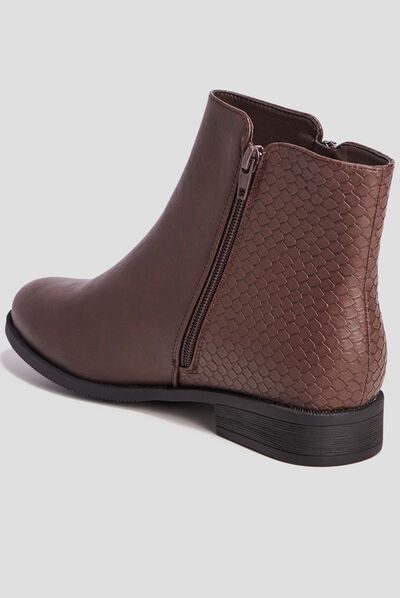 Bottines plates marron femme