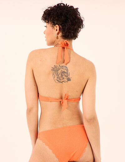 Haut de maillot de bain triangle orange femme