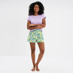 Ensemble pyjama short et t-shirt vert femme