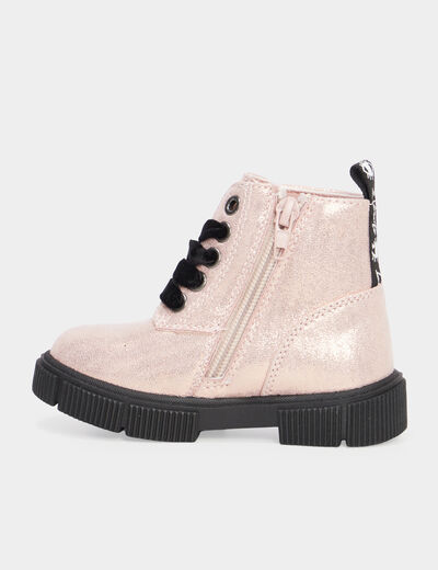 Bottines à paillettes Liberto rose bébé fille