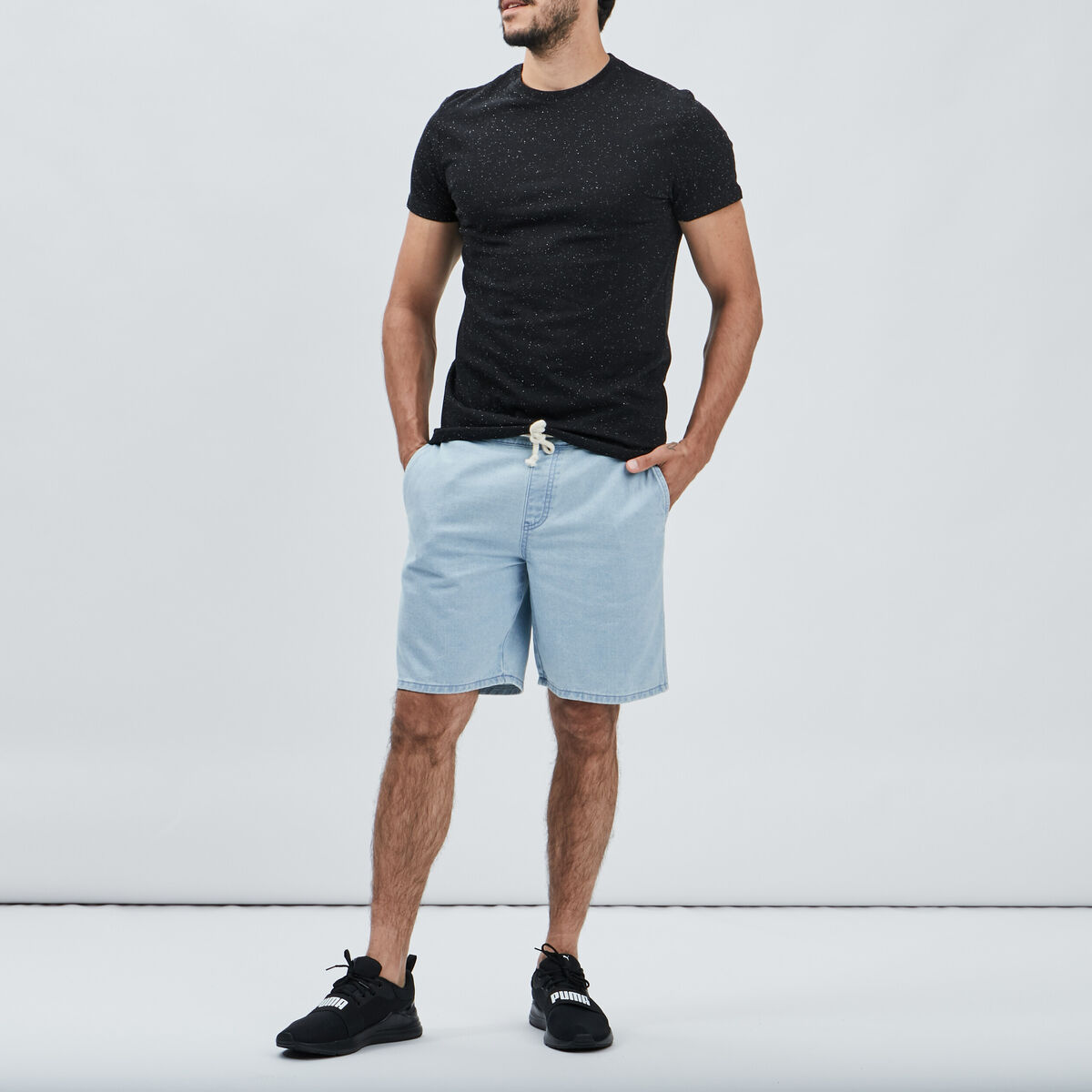 T-shirt manches courtes noir homme