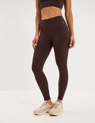 Legging de sport gainant taille haute marron fonc&eacute; femme
