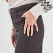 Pantalon velours taille haute large gris foncé femme