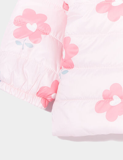 Doudoune oversize zippée à capuche rose clair bébé fille