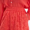 Short broderie anglaise élastiqué coton rouge femme