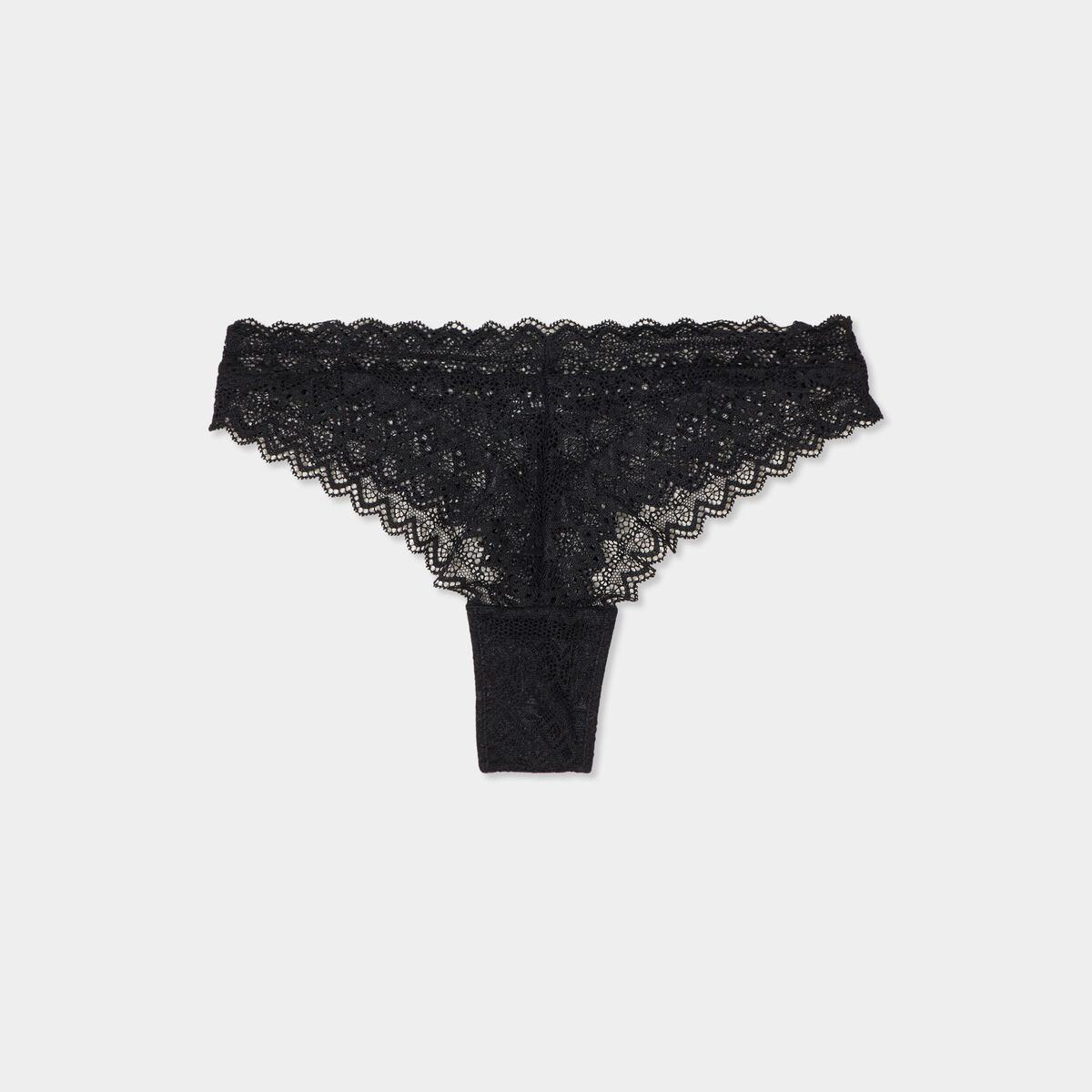 Tanga en dentelle noir femme