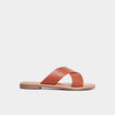 Mules brides larges crois&eacute;es marron femme