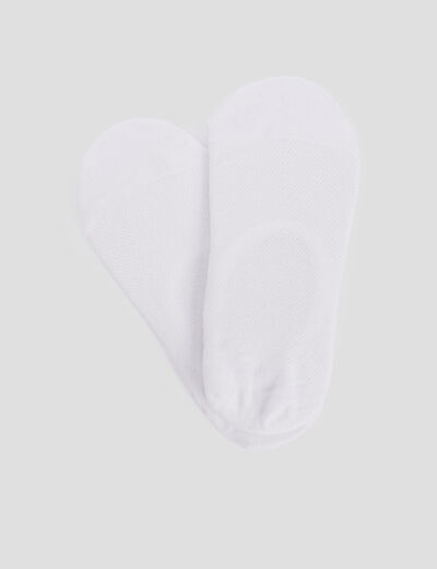 Lot de 2 paires chaussettes invisibles blanc femme