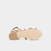 Sandales avec brides en cuir sable femme