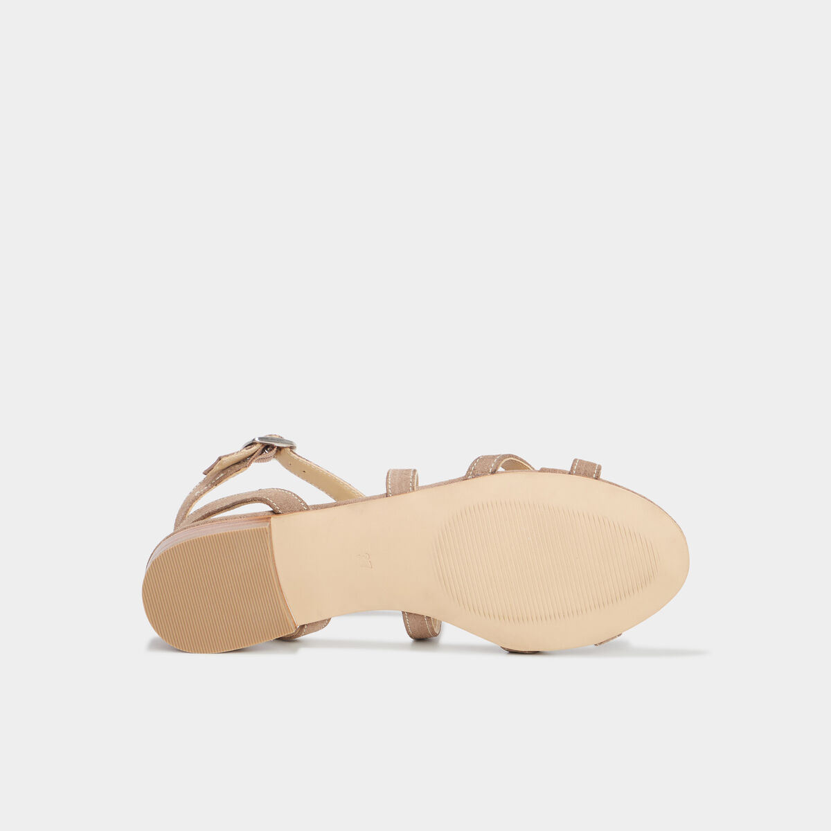 Sandales avec brides en cuir sable femme