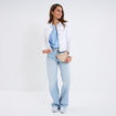 Blouse sans manches col tunisien bleu femme