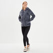 Veste de pyjama effet polaire bleu gris femme