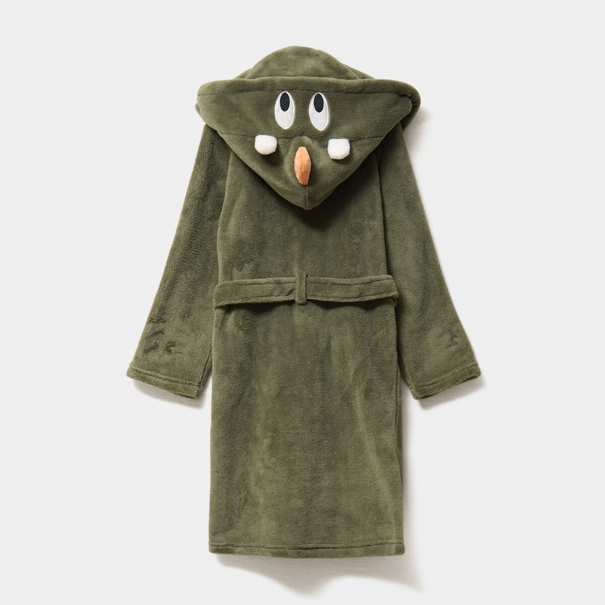 Peignoir à capuche effet polaire vert kaki garçon