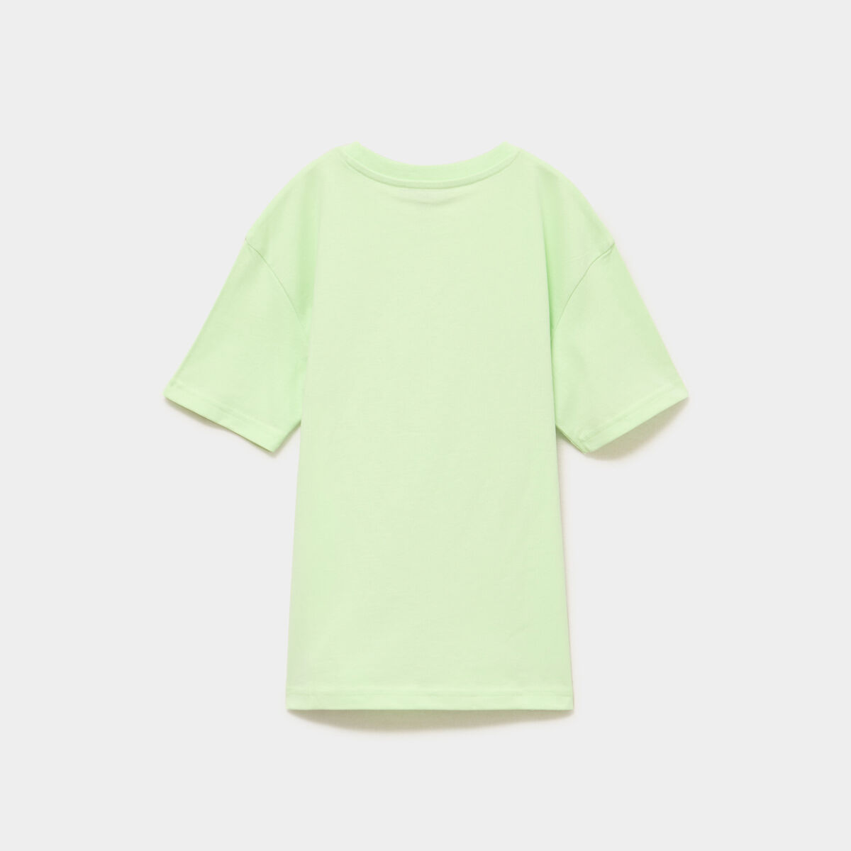 T-shirt oversize manches courtes coton vert fluo gar&ccedil;on