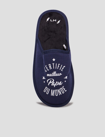 Chaussons mules meilleur papa bleu homme