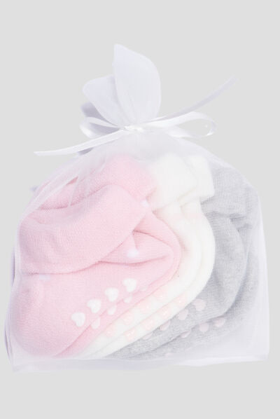Lot 3 paires chaussettes rose bébé fille