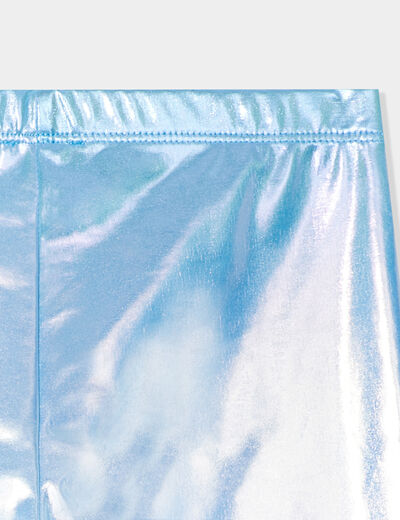Legging cycliste irridescent bleu clair fille