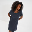 Chemise de nuit manches courtes bleu marine femme