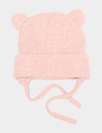 Bonnet avec cordons rose mixte