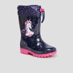 Bottes de pluie semelle crantée bleu marine fille