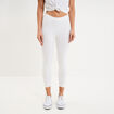 Legging 7/8 &egrave;me taille &eacute;lastiqu&eacute;e blanc femme