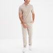 Polo droit manches courtes coton beige homme