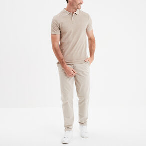 polo droit manches courtes coton beige homme Polo droit manches courtes coton beige homme