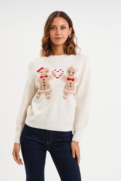 Pull de No&euml;l sable femme
